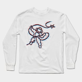 Glitched Astronaut Long Sleeve T-Shirt